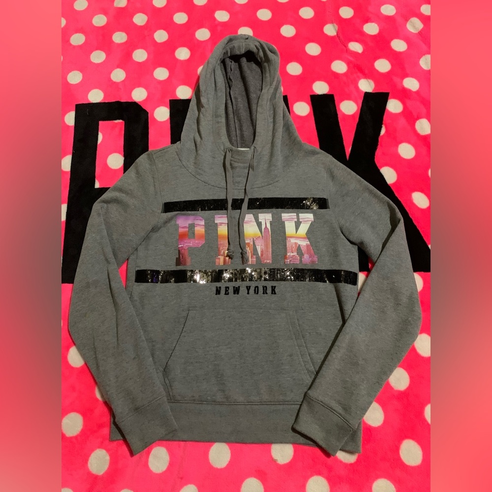 VS Pink NYC Skyline bling destination Sz m
